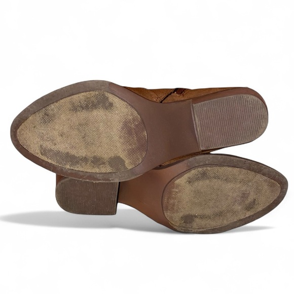 Sugar Boots Ankle Boots Faux Suede Cowhide Print Western Boots BRN/WHT SZ 8-1/2 - Picture 6 of 9